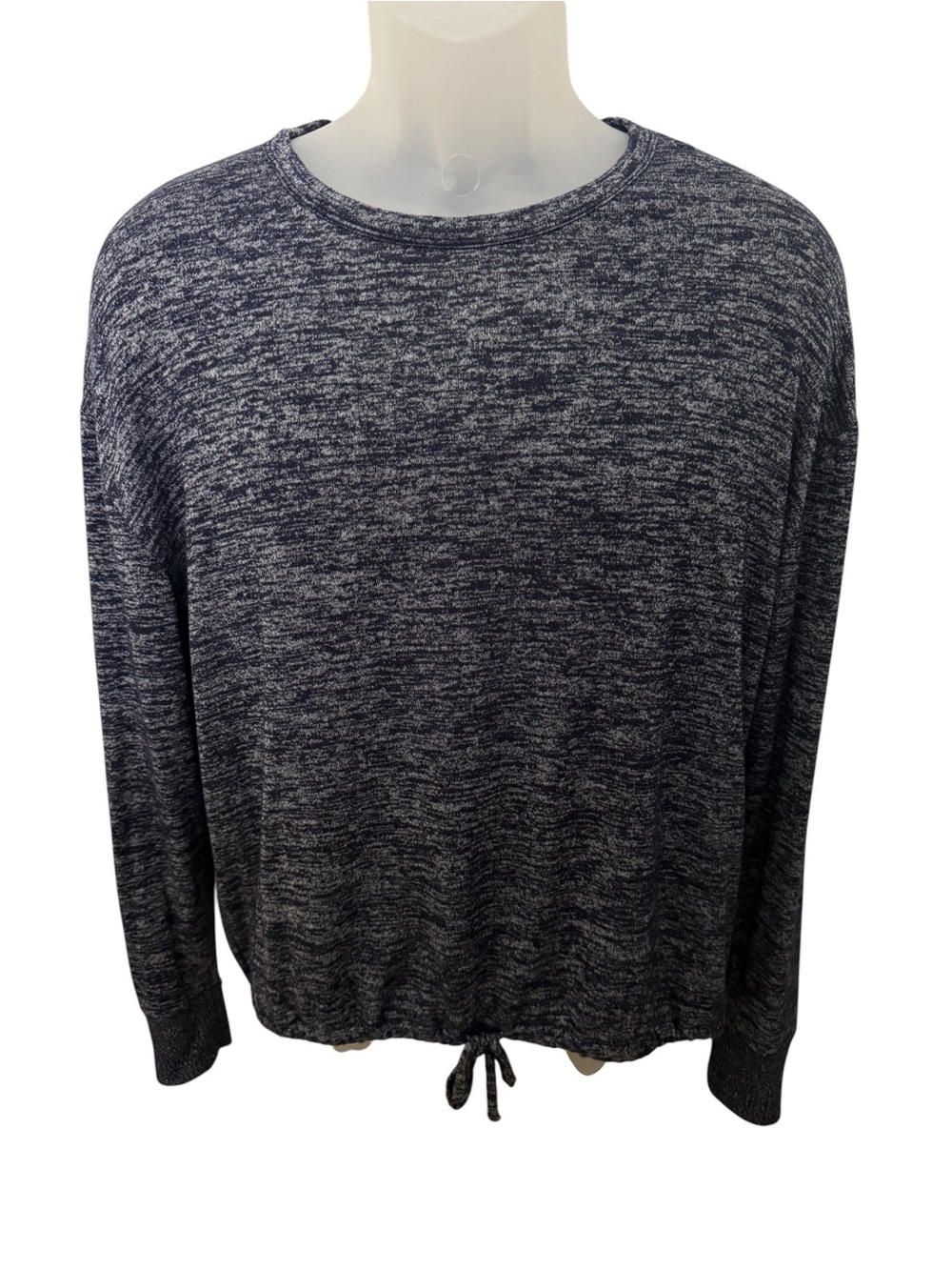 GAP Navy and White Heathered Long Sleeve Sweater Women S Small
